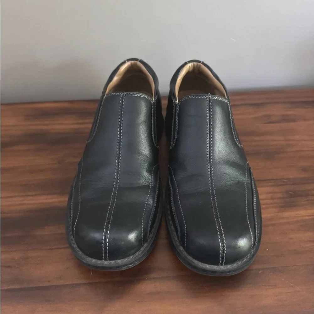 Dockers ProStyle Mens Leather Slip On Loafers Bicycle Toe Dress Shoes Black 8.5M
